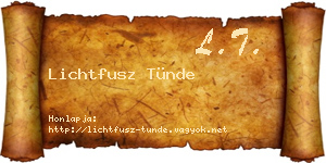 Lichtfusz Tünde névjegykártya